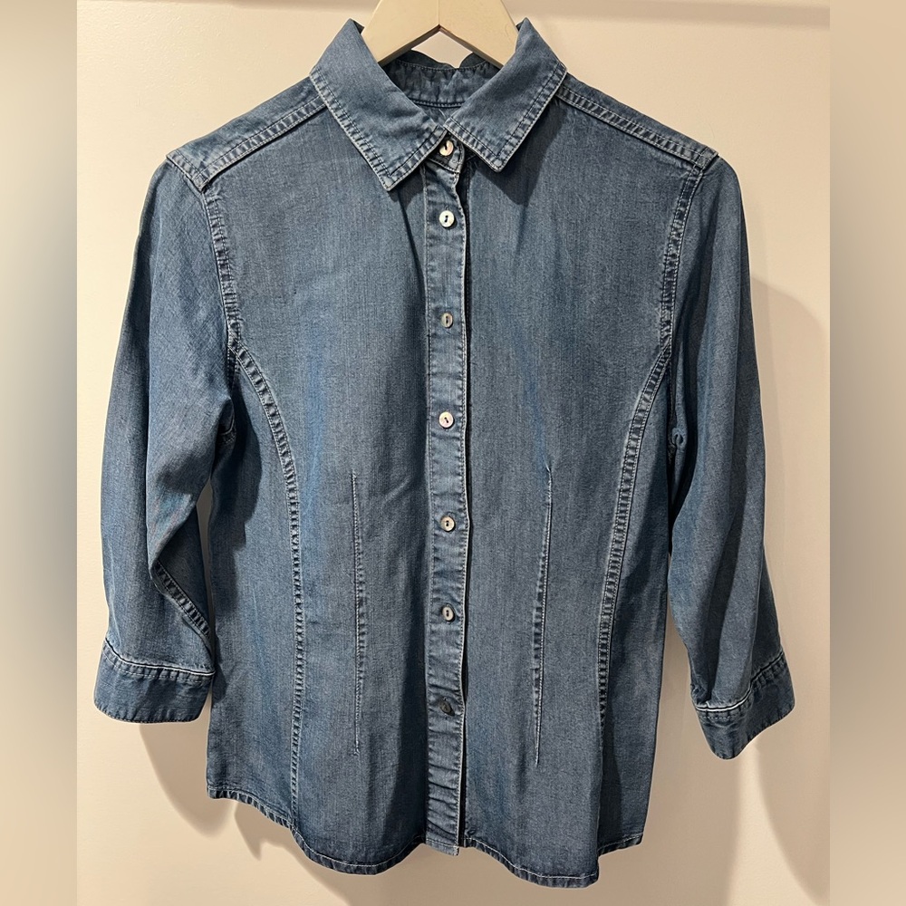 Kate Hill Denim Shirt - Faded Blue size S